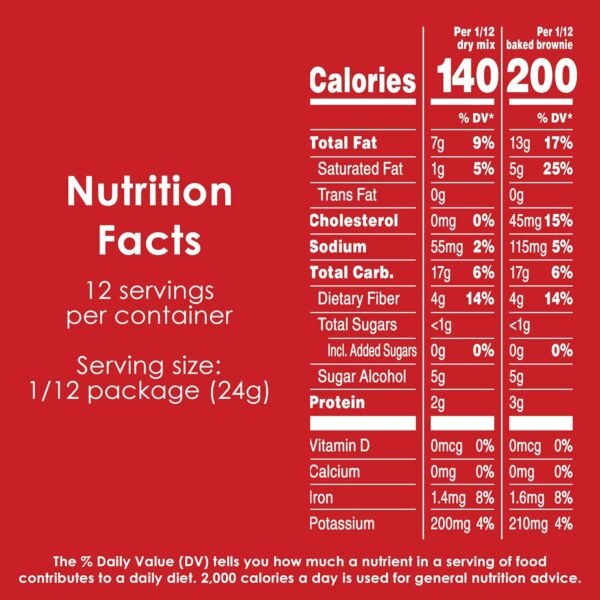 Keto Friendly Chewy Fudge Brownie Mix, Gluten Free, Zero Sugar Added, 10 Oz - Image 7