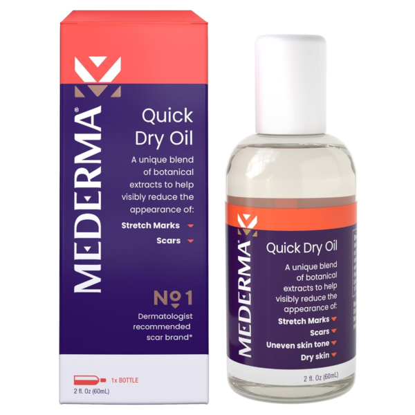 Quick Dry Oil, Scar and Stretch Mark Treatment, Helps to Improve the Appearance of Scars and Stretch Marks, with Natural Botanical Extracts, Paraben Free, Fast-Absorbing, 2.02Oz (60Ml)