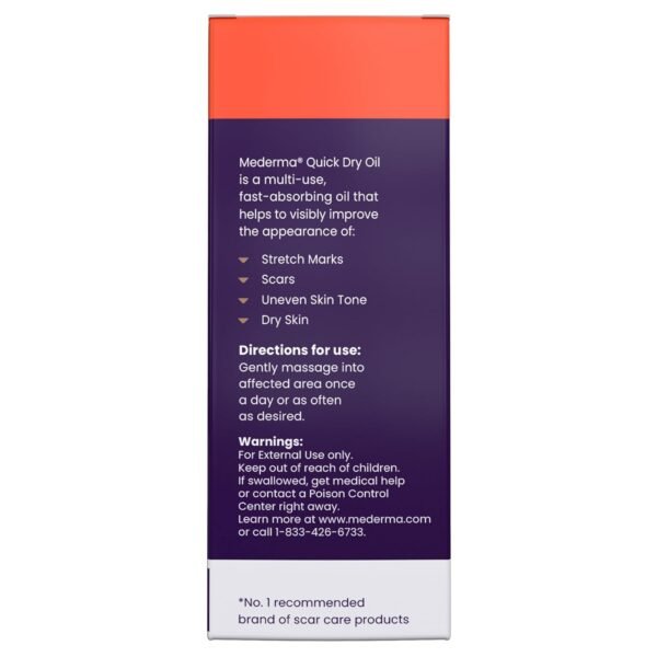 Quick Dry Oil, Scar and Stretch Mark Treatment, Helps to Improve the Appearance of Scars and Stretch Marks, with Natural Botanical Extracts, Paraben Free, Fast-Absorbing, 2.02Oz (60Ml) - Image 3