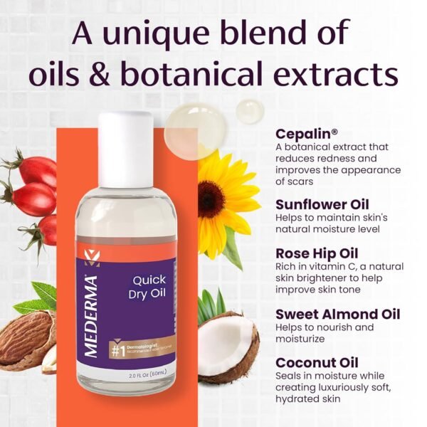 Quick Dry Oil, Scar and Stretch Mark Treatment, Helps to Improve the Appearance of Scars and Stretch Marks, with Natural Botanical Extracts, Paraben Free, Fast-Absorbing, 2.02Oz (60Ml) - Image 5